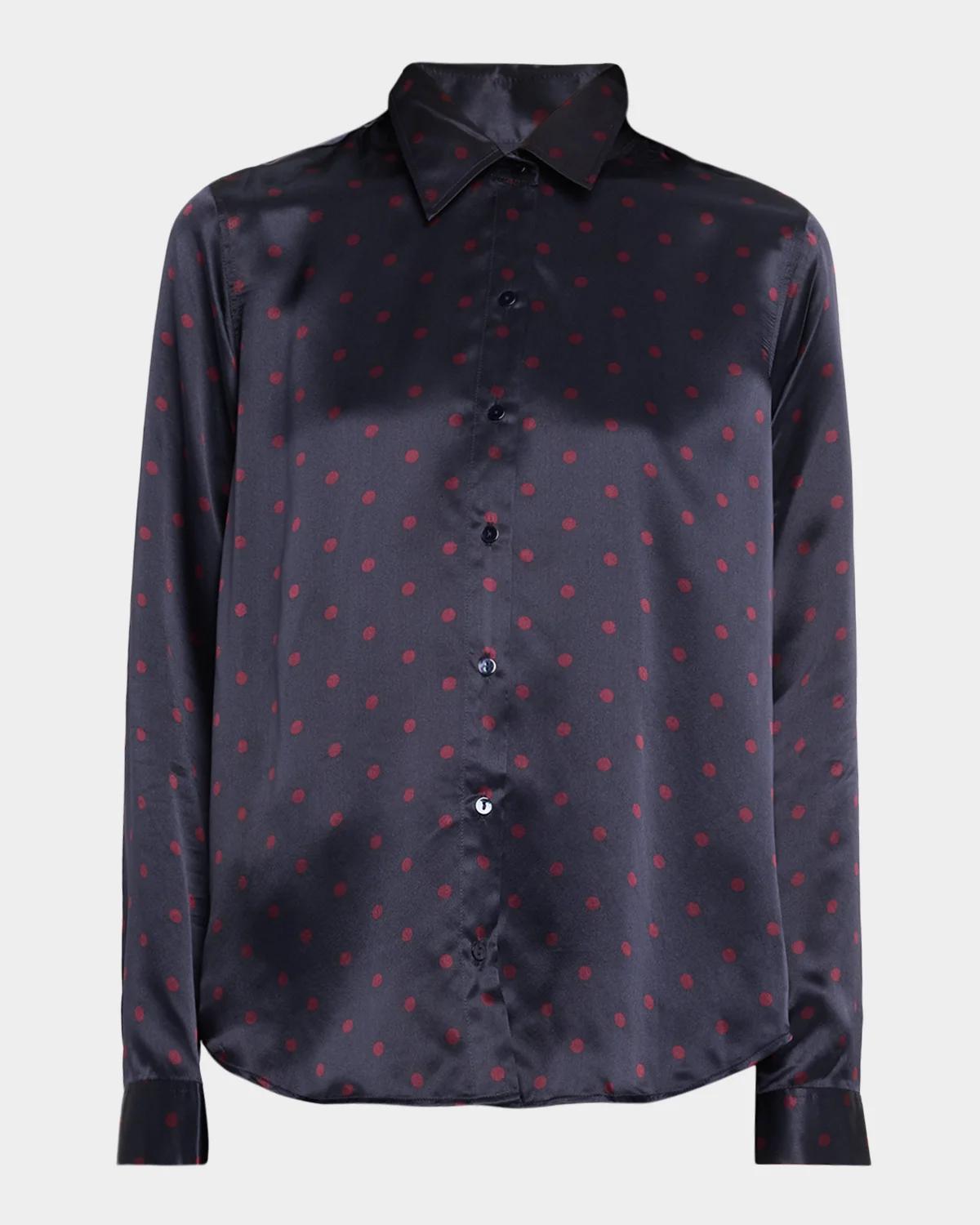 L & apos;AGENCE Tyler Polka Dot Silk Blouse