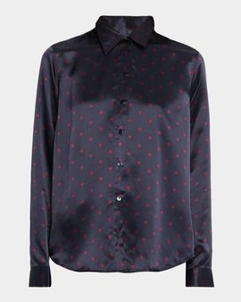 L & apos;AGENCE Tyler Polka Dot Silk Blouse
