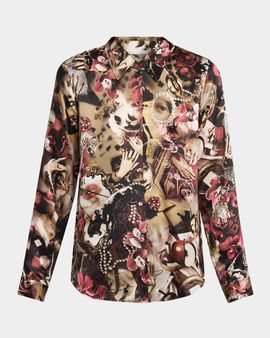 L & apos;AGENCE Tyler Printed Silk Blouse