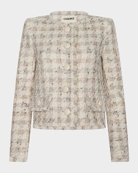 L & apos;AGENCE Zell Houndstooth Tweed Jacket