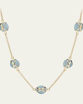 L. Klein 18k Gold Prisma Aquamarine Chain Necklace