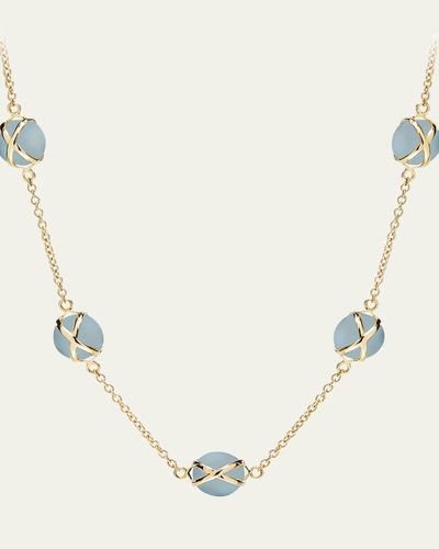 L. Klein 18k Gold Prisma Aquamarine Chain Necklace