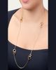 L. Klein Duetto 18K Gold Paperclip Chain Necklace with Hammered Rings - 2