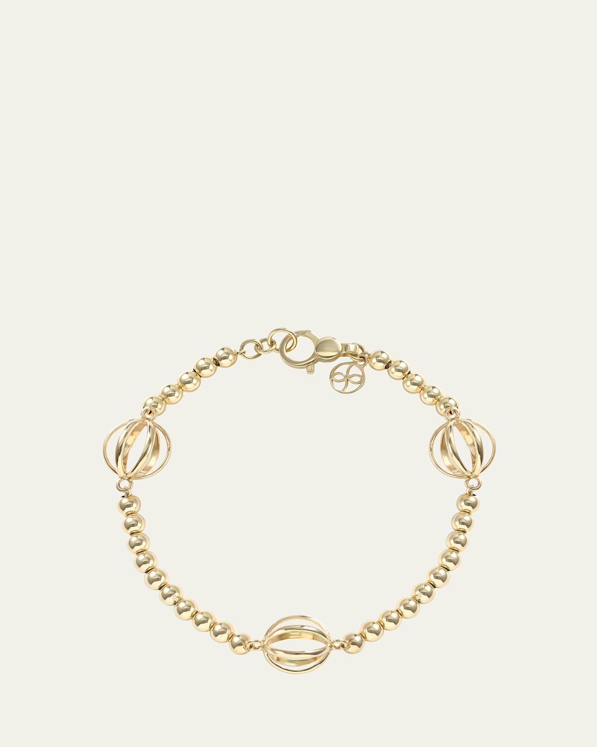 L. Klein Prisma 18K Yellow Gold Ball Chain Bracelet, 7.5"L