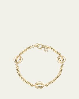 L. Klein Prisma 18K Yellow Gold Ball Chain Bracelet, 7.5"L