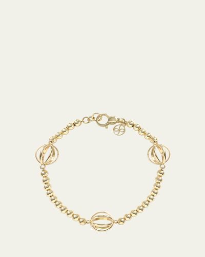 L. Klein Prisma 18K Yellow Gold Ball Chain Bracelet, 7.5"L