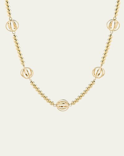 L. Klein Prisma 18K Yellow Gold Ball Chain Necklace, 16-18"L
