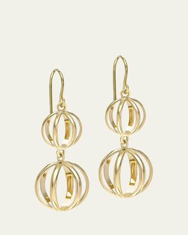 L. Klein Prisma 18K Yellow Gold Double Cage Drop Earrings