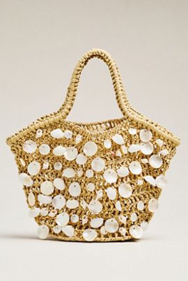 L Space Alba Raffia Shell Tote