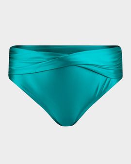 La Blanca Earth Goddess Mid-Waist Twist-Front Bikini Bottoms