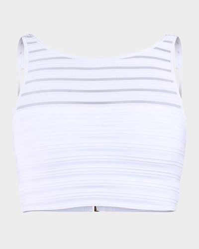 La Blanca Fluid Lines High-Neck Midline Bikini Top