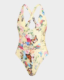 La Blanca Garden Butterflies Lisa Printed One-Piece Swimsuit