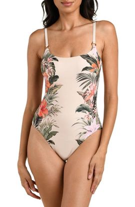La Blanca La Blanca Courtyard Palm Lingerie One-Piece Swimsuit