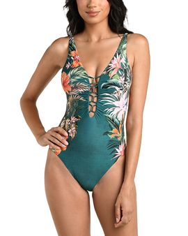 La Blanca La Blanca Courtyard Palms Plunge One Piece Swimsuit