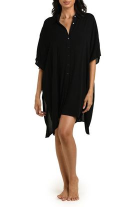 La Blanca La Blanca Crinkle Charm Shirtdress Cover-Up