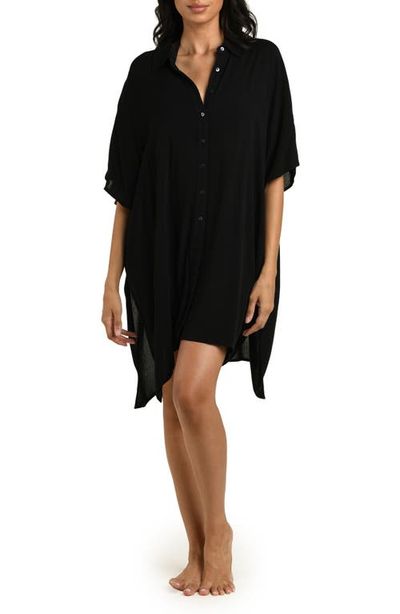 La Blanca La Blanca Crinkle Charm Shirtdress Cover-Up
