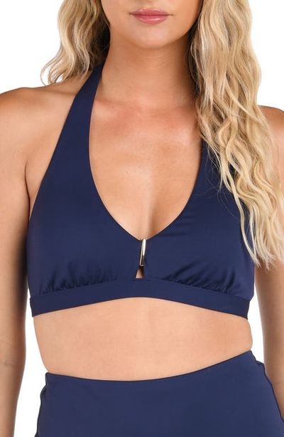 La Blanca La Blanca Luxe V-Neck Halter Bikini Top