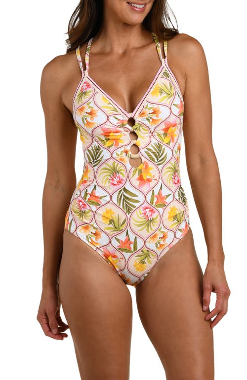 La Blanca La Blanca Palm Lace-Up Underwire One-Piece Swimsuit