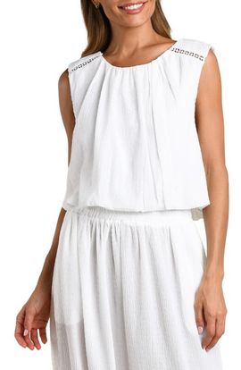 La Blanca La Blanca Puckered Up Sleeveless Cover-Up Top