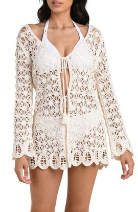 La Blanca La Blanca Serenity Tie Front Cotton Blend Cover-Up Tunic