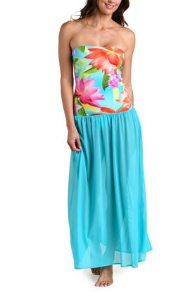 La Blanca La Blanca Sunset Botanica Strapless Drop Waist Maxi Dress