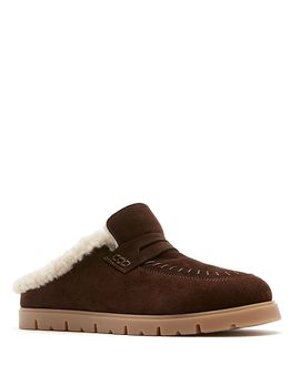 La Canadienne La Canadienne Women's Echo Suede & Shearling Mules