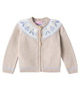 La Coqueta La Coqueta Baby Aubrey intarsia cotton cardigan