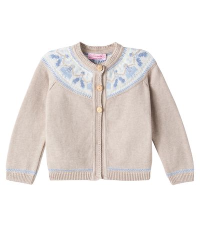 La Coqueta La Coqueta Baby Aubrey intarsia cotton cardigan