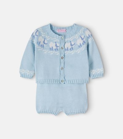 La Coqueta La Coqueta Baby Cordero cardigan and shorts set