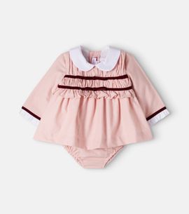 La Coqueta La Coqueta Baby Garcia bow-detail cotton top and bloomers set