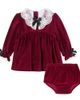 La Coqueta La Coqueta Baby lace-trimmed velvet dress and bloomers set - 1