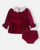 La Coqueta La Coqueta Baby lace-trimmed velvet dress and bloomers set - 4