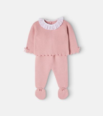 La Coqueta La Coqueta Baby Leonor wool sweater and footed pants set