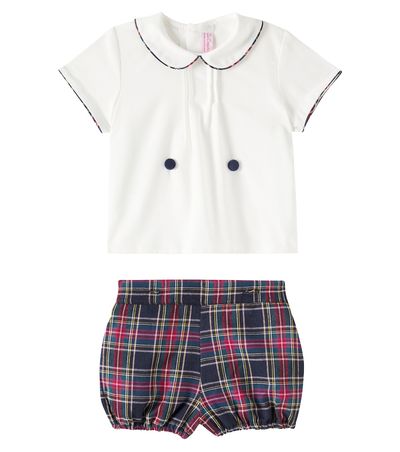 La Coqueta La Coqueta Baby Pablo Tartan top and shorts set