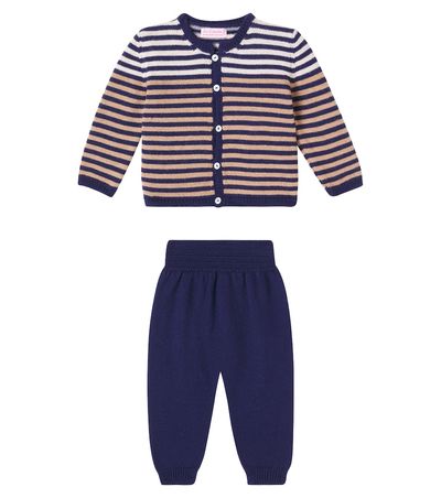 La Coqueta La Coqueta Baby Pinto striped cardigan and pants set