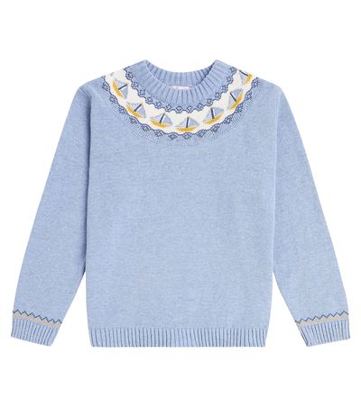 La Coqueta La Coqueta Intarsia cotton sweatshirt