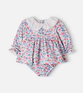 La Coqueta La Coqueta Juliana floral cotton blouse and bloomers set