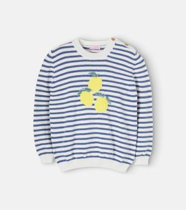 La Coqueta La Coqueta Limon striped cotton sweater