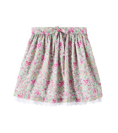 La Coqueta La Coqueta Luna lace-trimmed floral cotton skirt