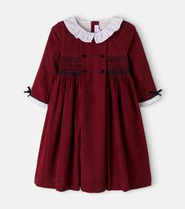 La Coqueta La Coqueta Magdalena polka-dot cotton corduroy dress