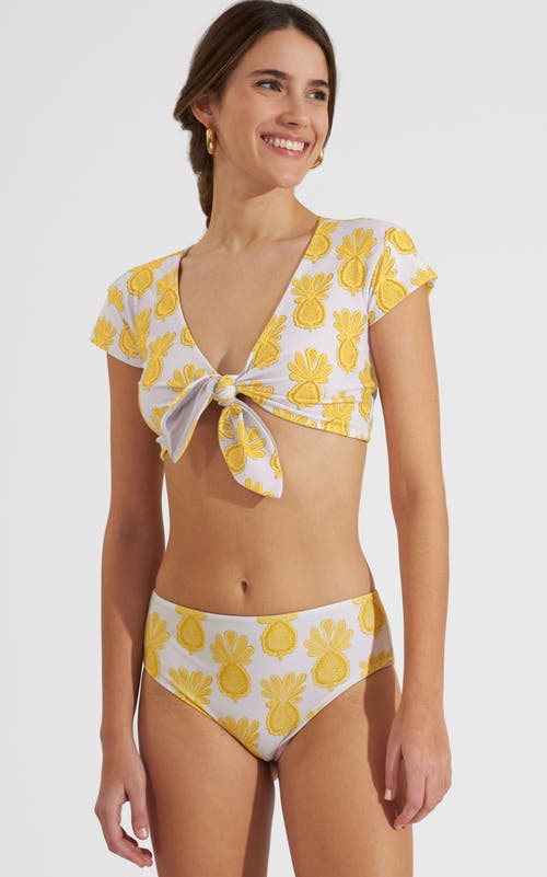 La DoubleJ La DoubleJ Bardot Top Pineapple Sunflower White 