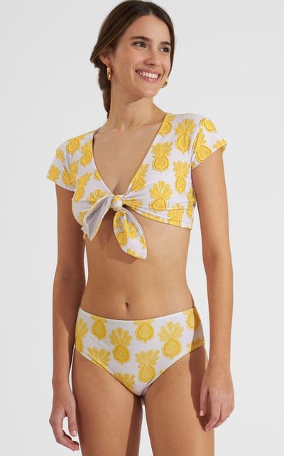 La DoubleJ La DoubleJ Bardot Top Pineapple Sunflower White 