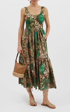 La DoubleJ La DoubleJ Capri Dress Anemone Pink Olive 