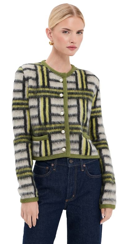 La DoubleJ La DoubleJ Check Cardigan Multicolor Ecru/Lt Green/Black