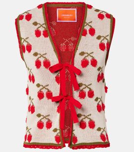 La DoubleJ La DoubleJ Cherry cotton-blend intarsia vest