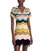 La Doublej La DoubleJ Chevron Cotton Crochet Mini Dress - 1