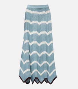La DoubleJ La DoubleJ Chevron crochet cotton midi skirt