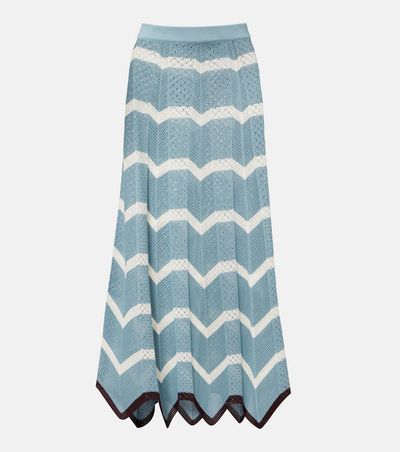 La DoubleJ La DoubleJ Chevron crochet cotton midi skirt