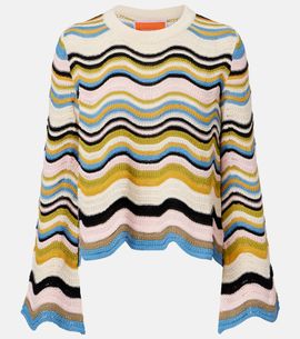 La DoubleJ La DoubleJ Chevron crochet cotton sweater