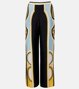 La DoubleJ La DoubleJ Club printed silk twill wide-leg pants